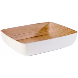 Schale Frida 1/2 GN weiß/Holz